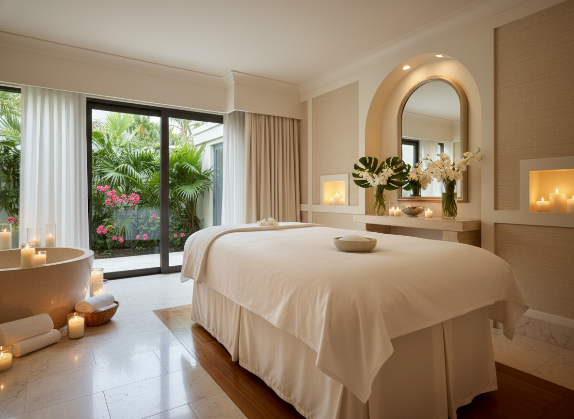 Luxurious spa treatment room in Naples Florida